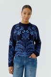 Navy and Blue Jacquard Sweater