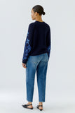 Navy and Blue Jacquard Sweater
