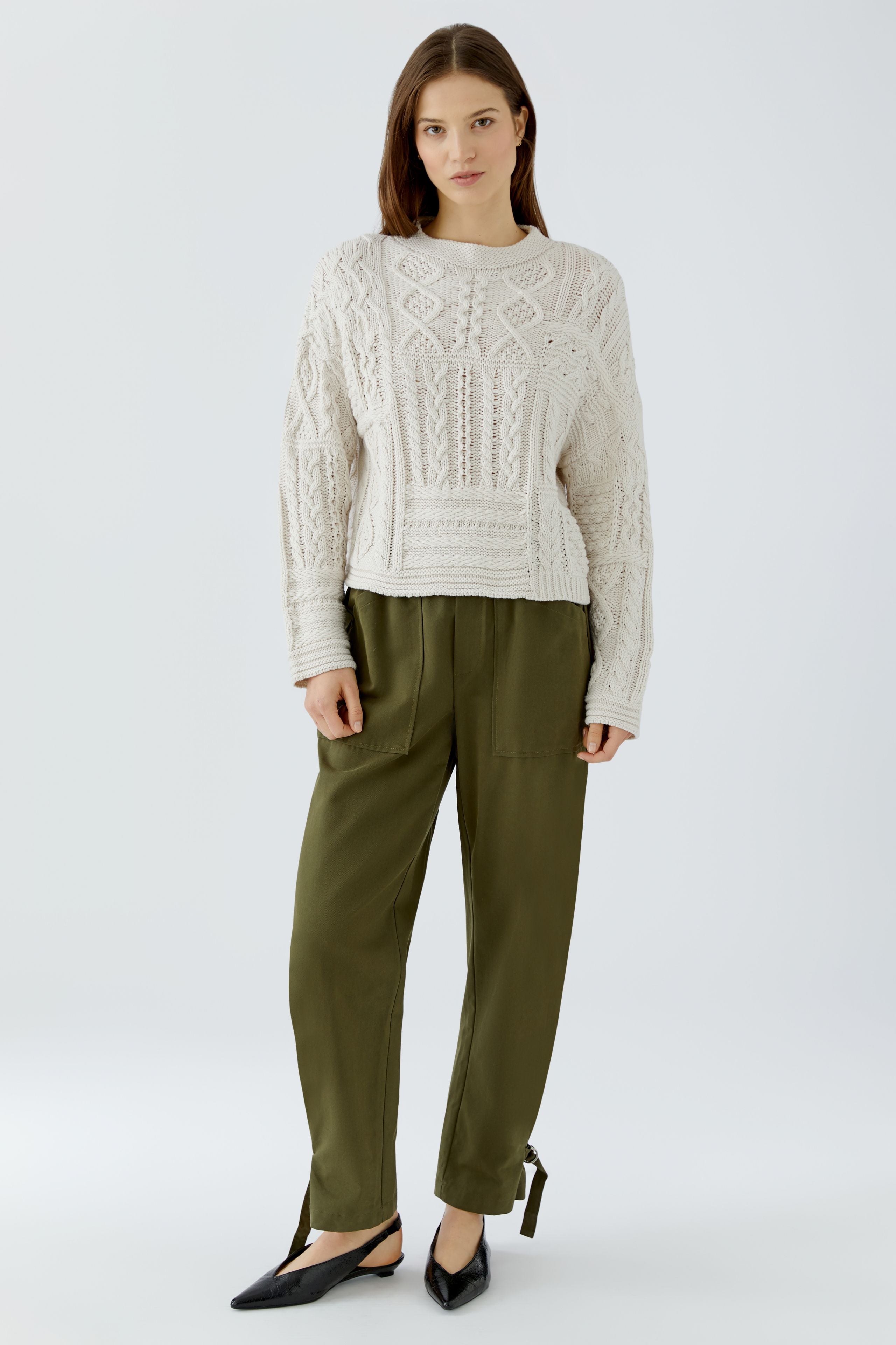 Beige Patchwork Sweater
