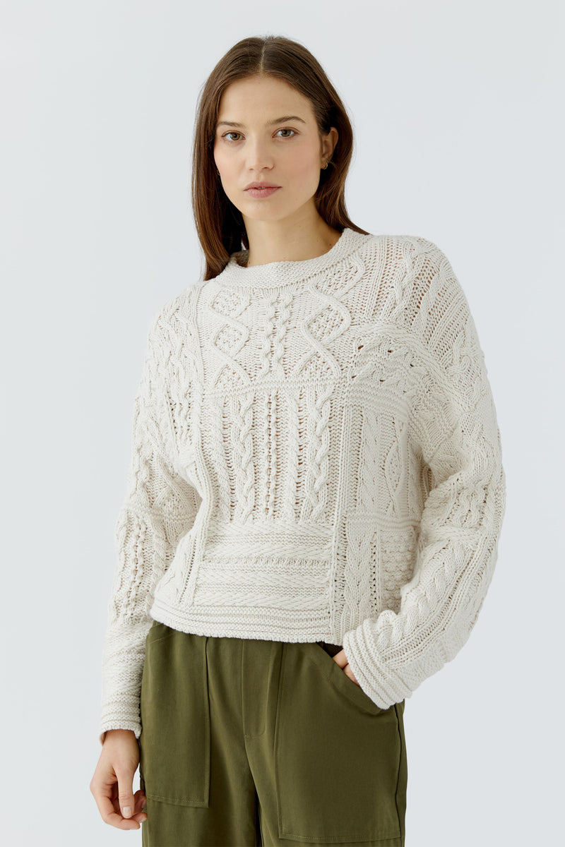 Beige Patchwork Sweater