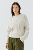 Beige Patchwork Sweater