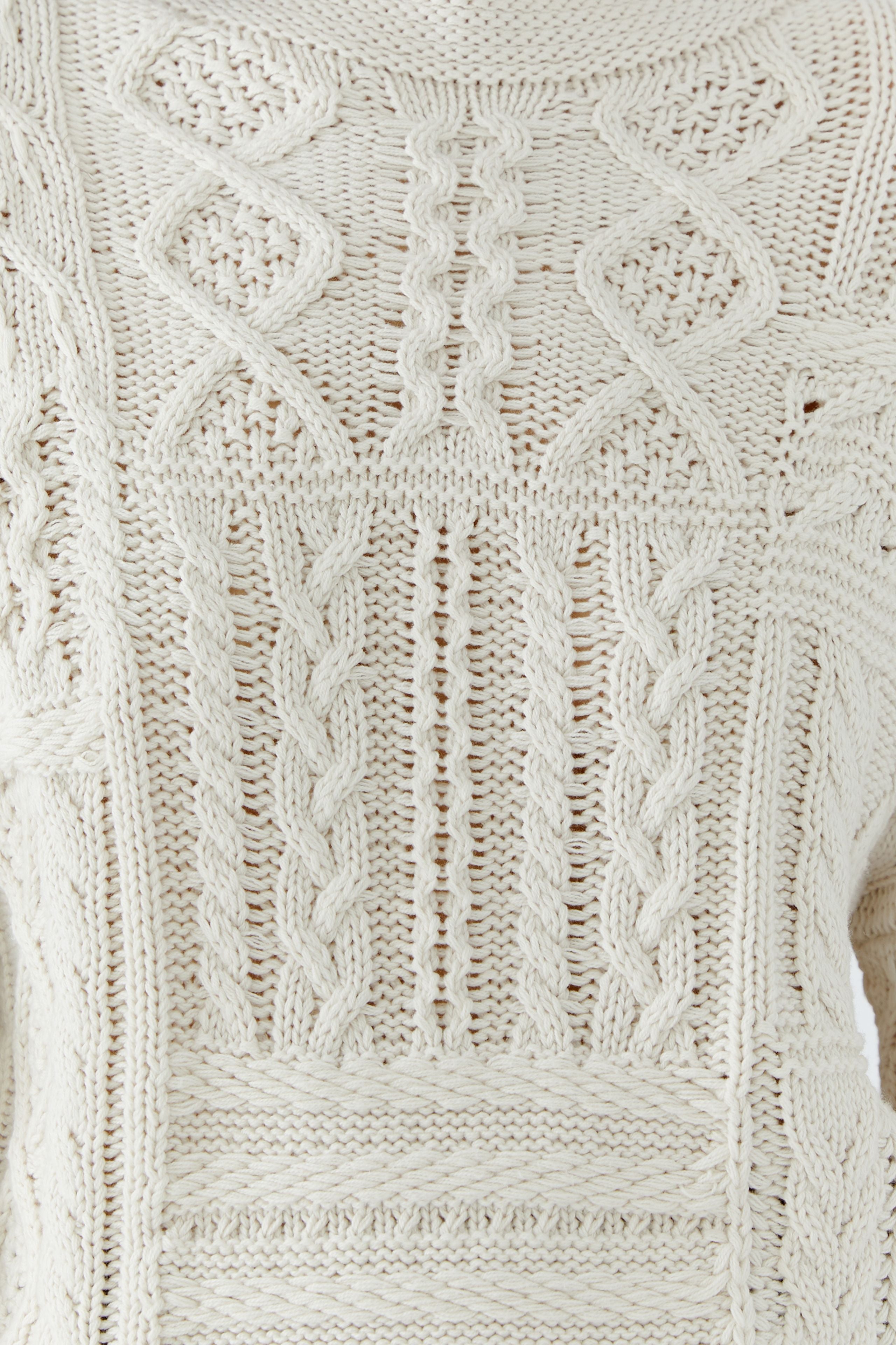 Beige Patchwork Sweater