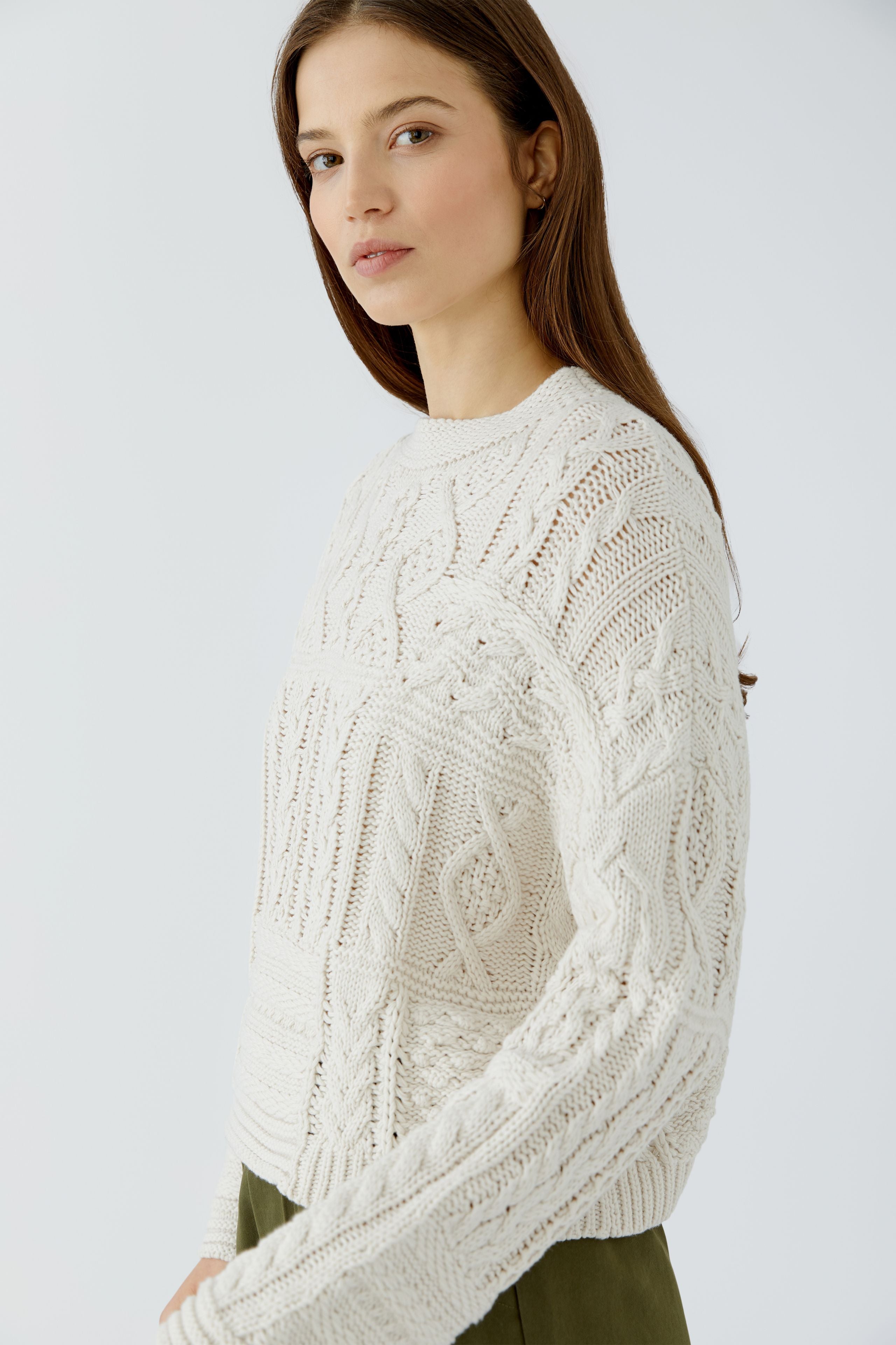Beige Patchwork Sweater