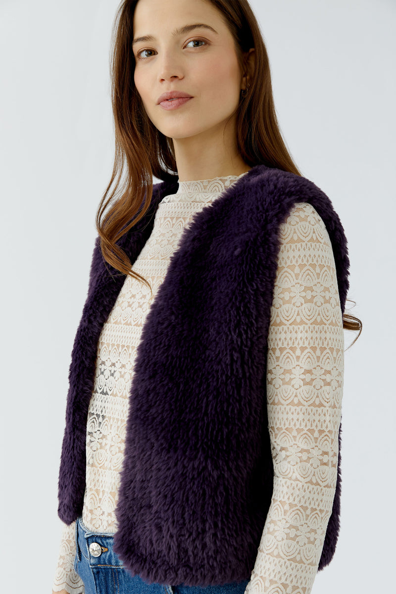 Aubergine Furry Gilet
