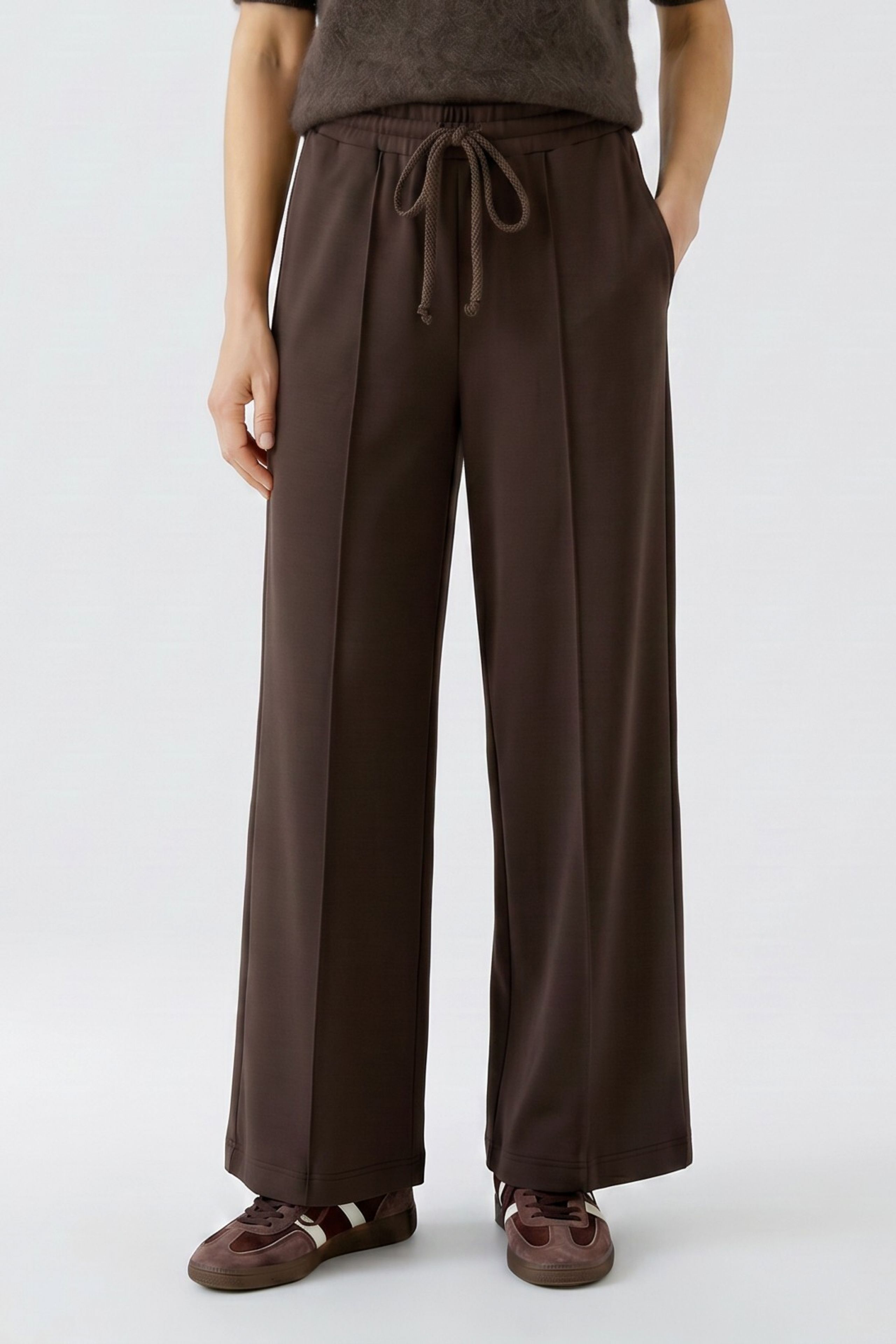Brown Marlene Trouser in Soft Scuba