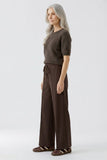 Brown Marlene Trouser in Soft Scuba