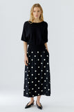 Black and Ivory polka dot Skirt