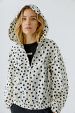 Ivory Rainjacket with Black Polka Dots