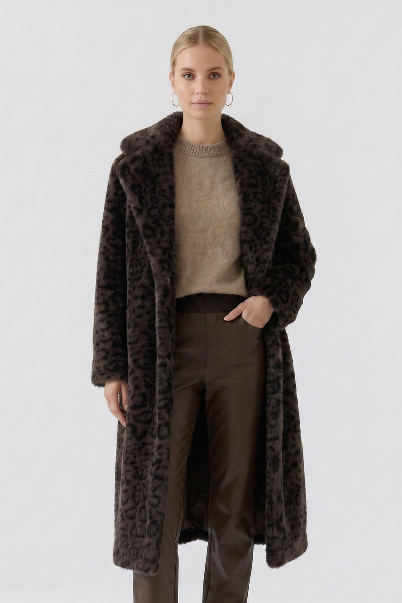 Fur Leopard Print Coat