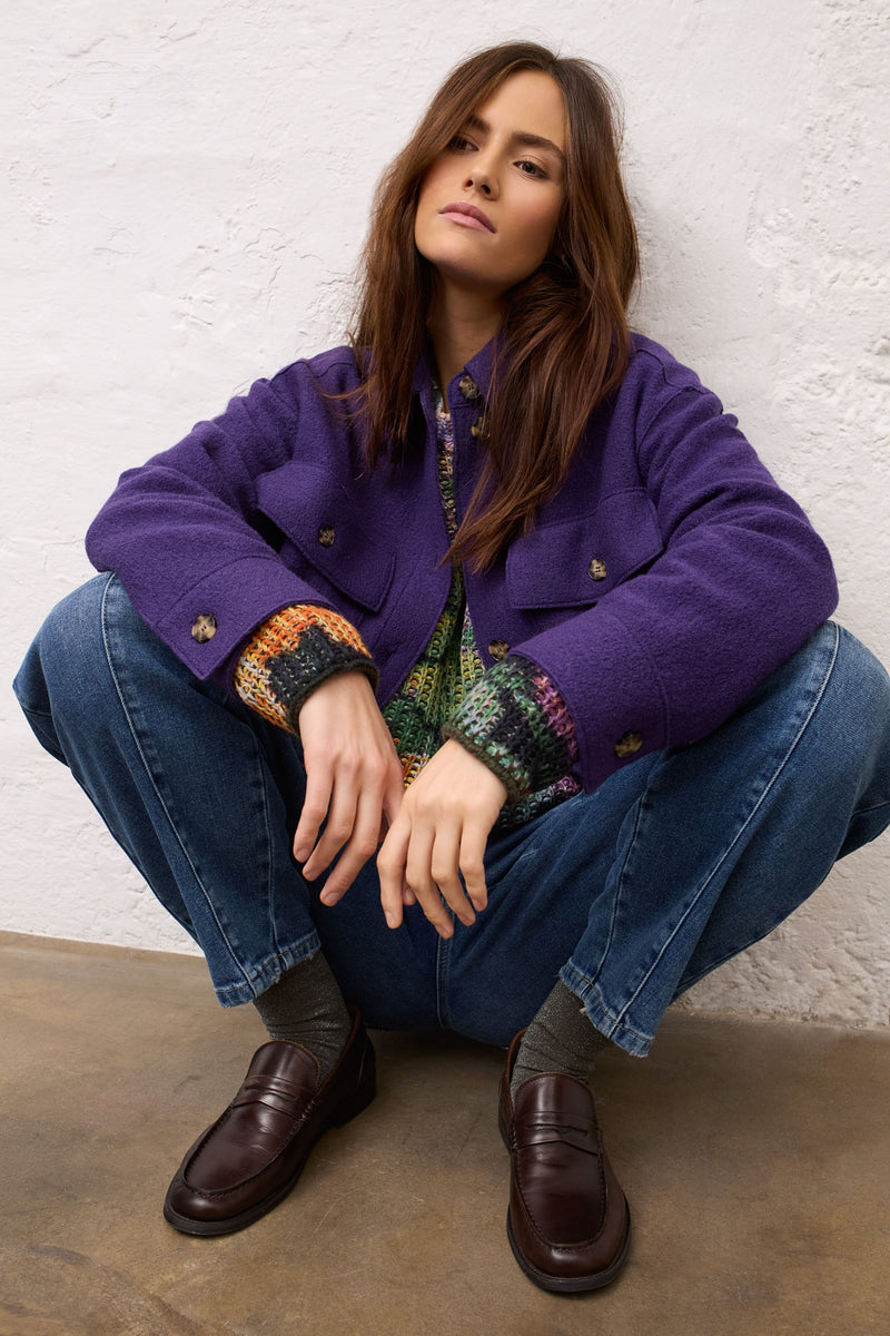Purple Wool Overshirt / Jacket