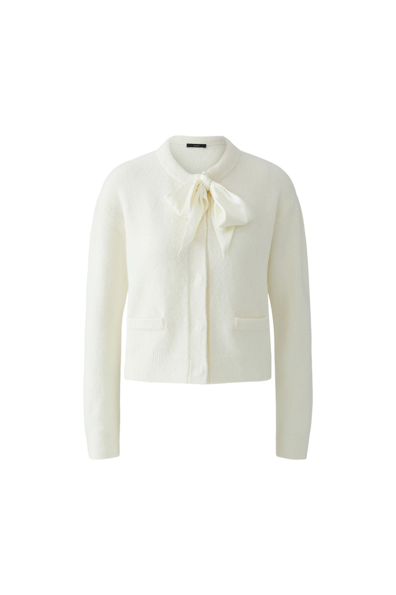 Ivory Soft Feel Cardi with Satin Tie