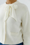 Ivory Soft Feel Cardi with Satin Tie