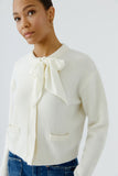 Ivory Soft Feel Cardi with Satin Tie