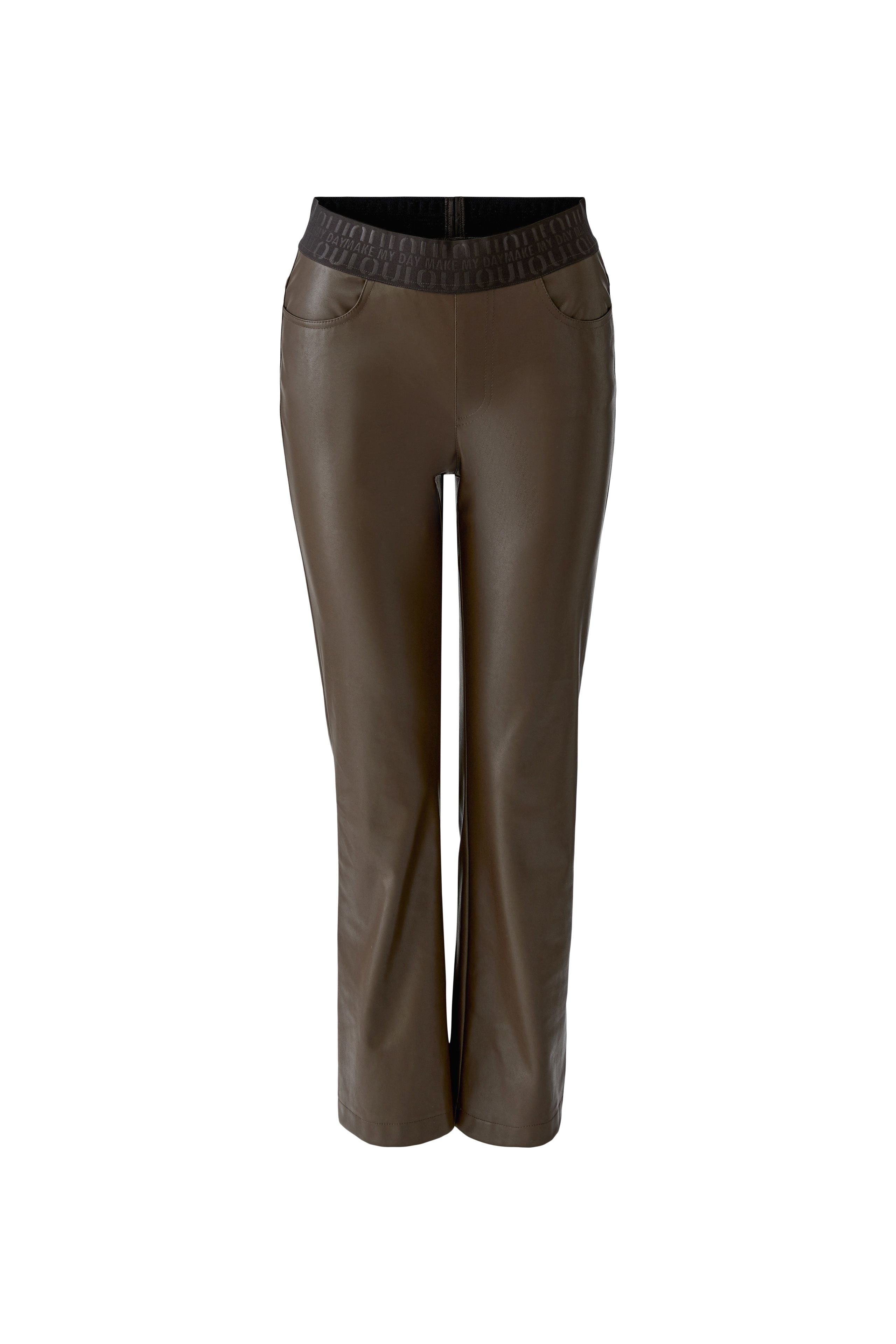 Brown Faux Leather Trouser