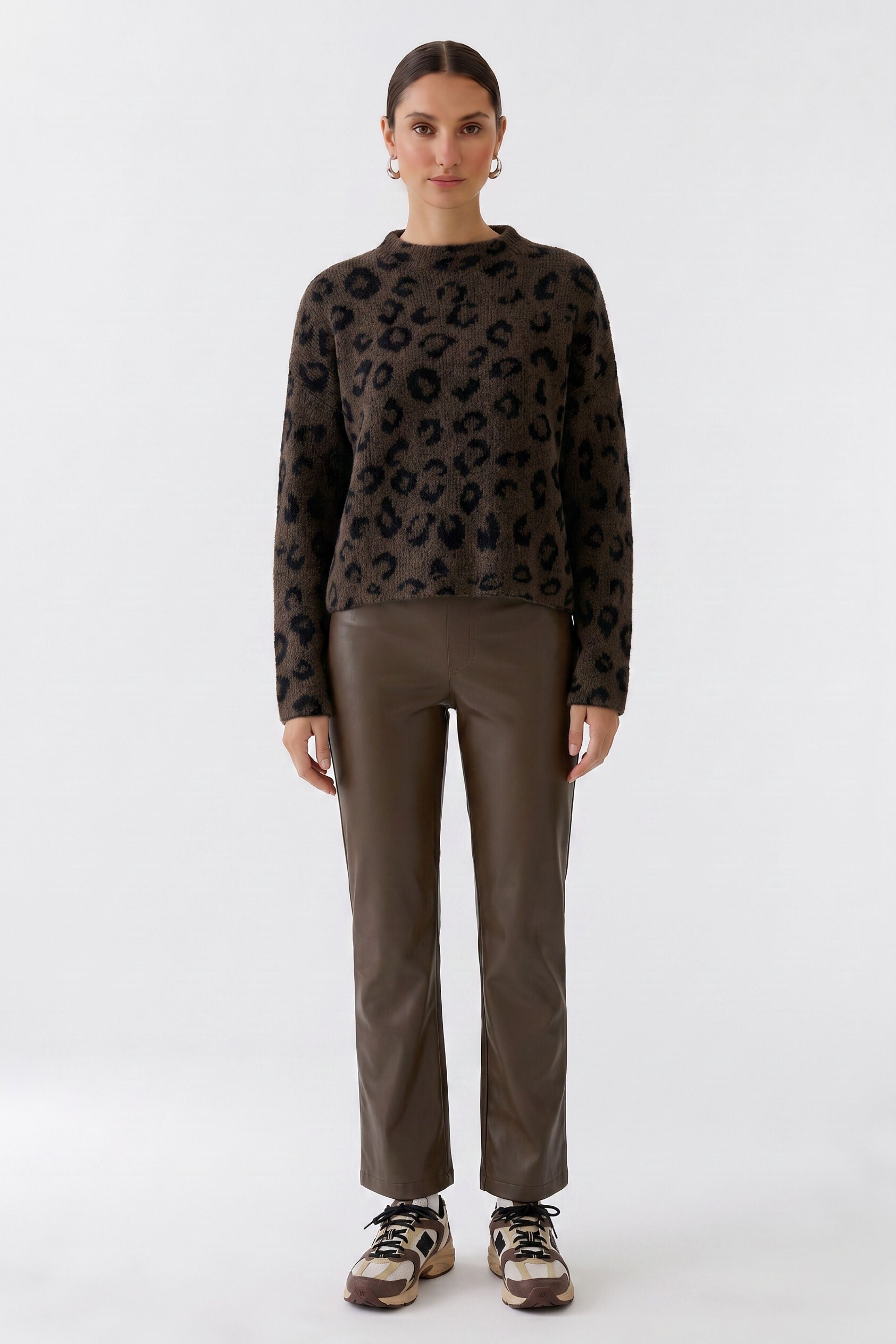 Brown Faux Leather Trouser