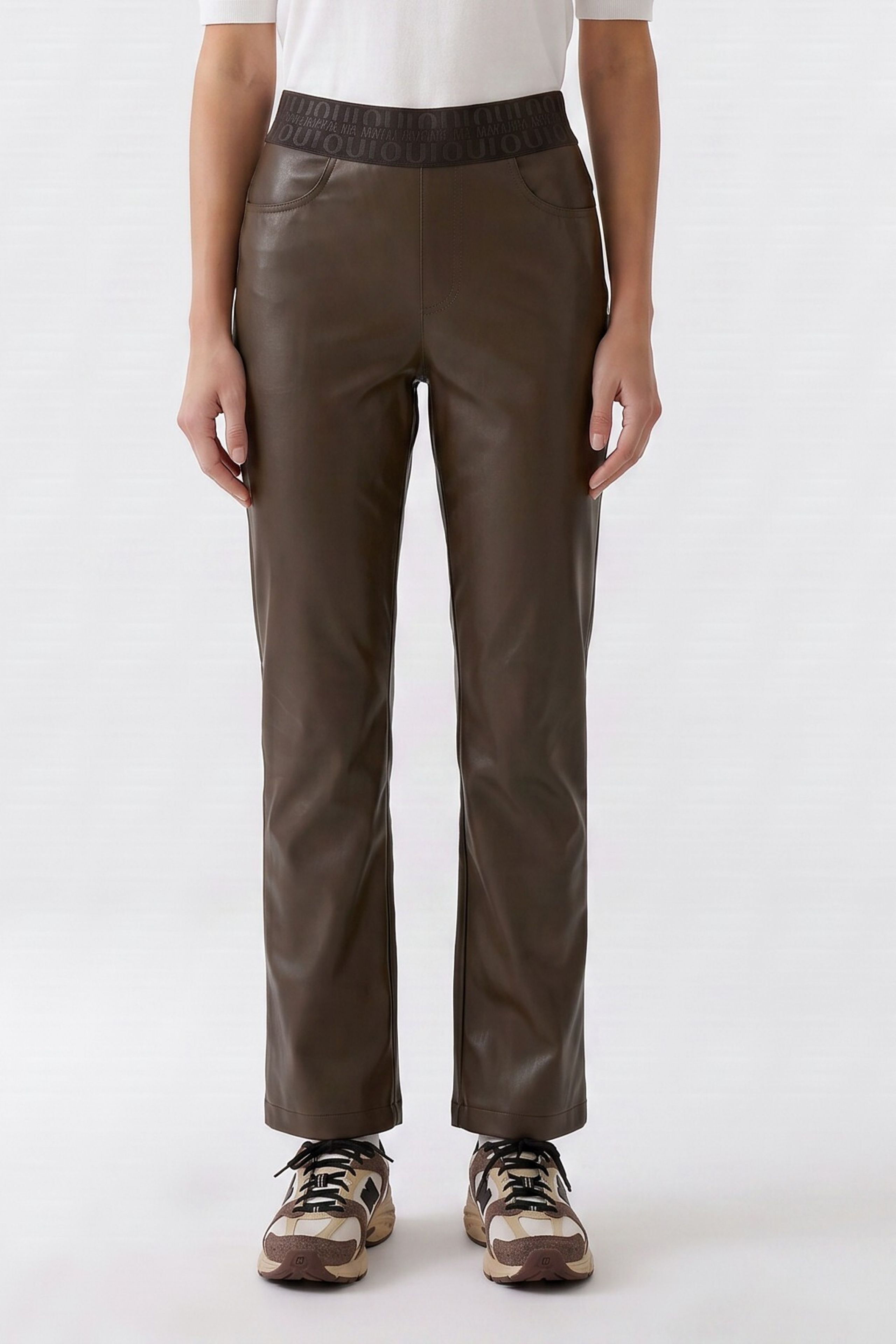 Brown Faux Leather Trouser