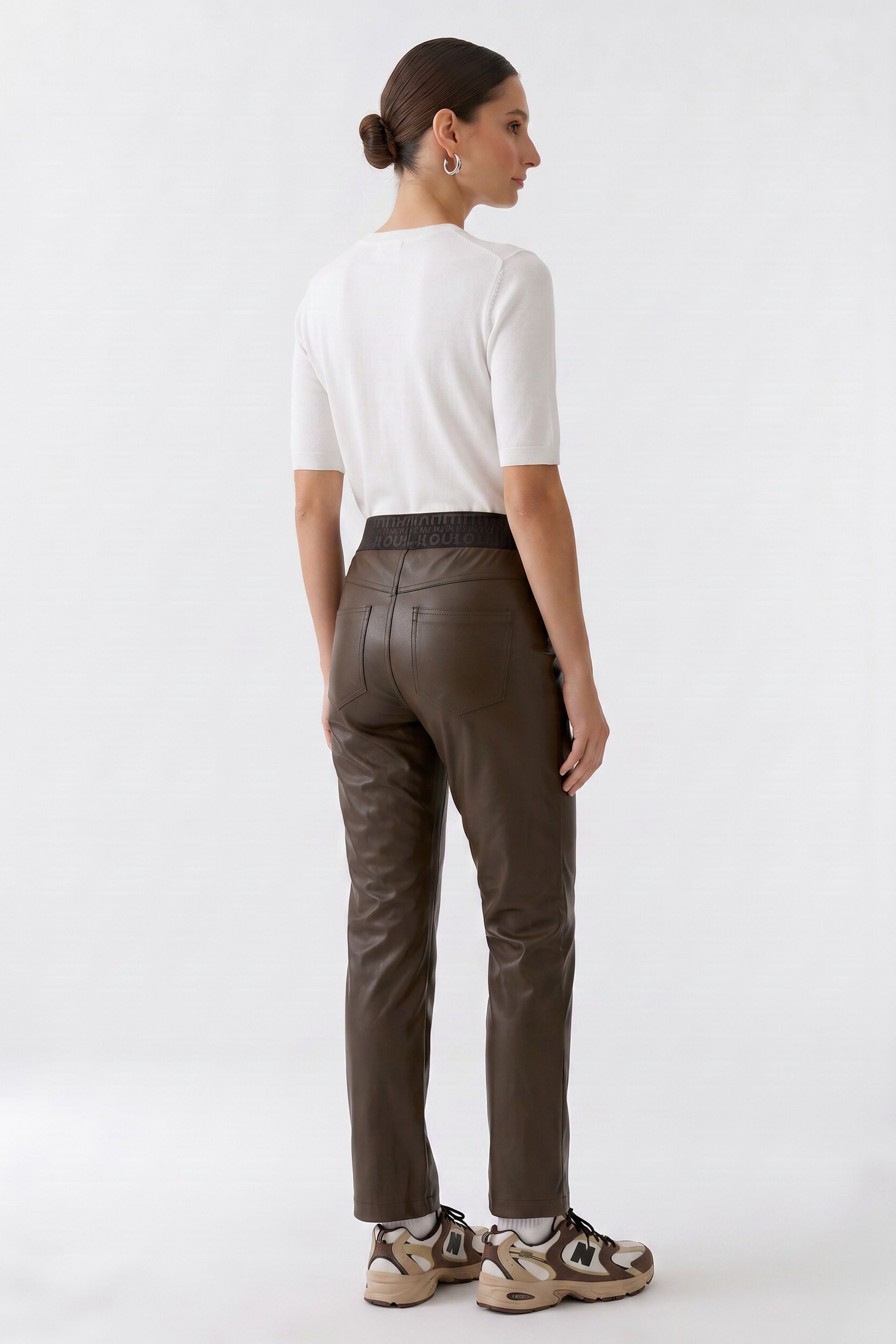 Brown Faux Leather Trouser