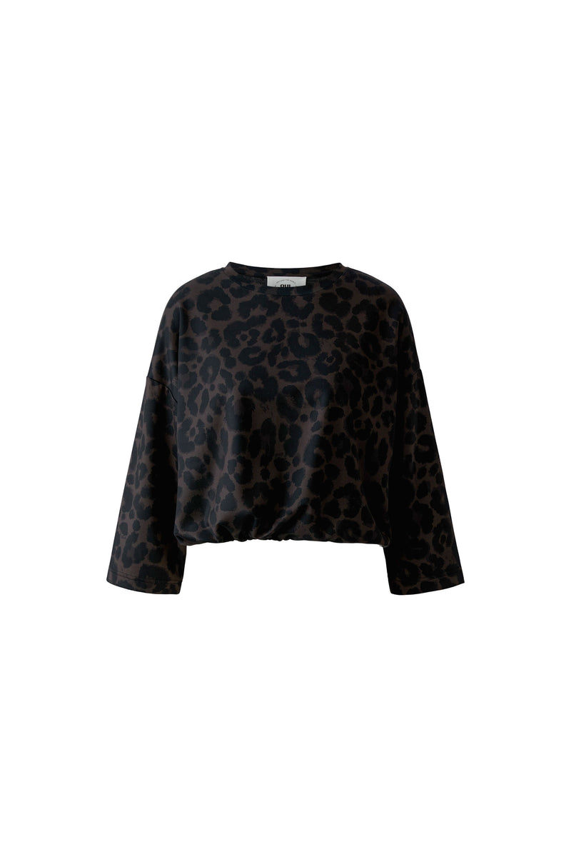 Leopard Print Soft Feel Scuba Top