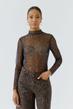 Leopard Print Mesh Top