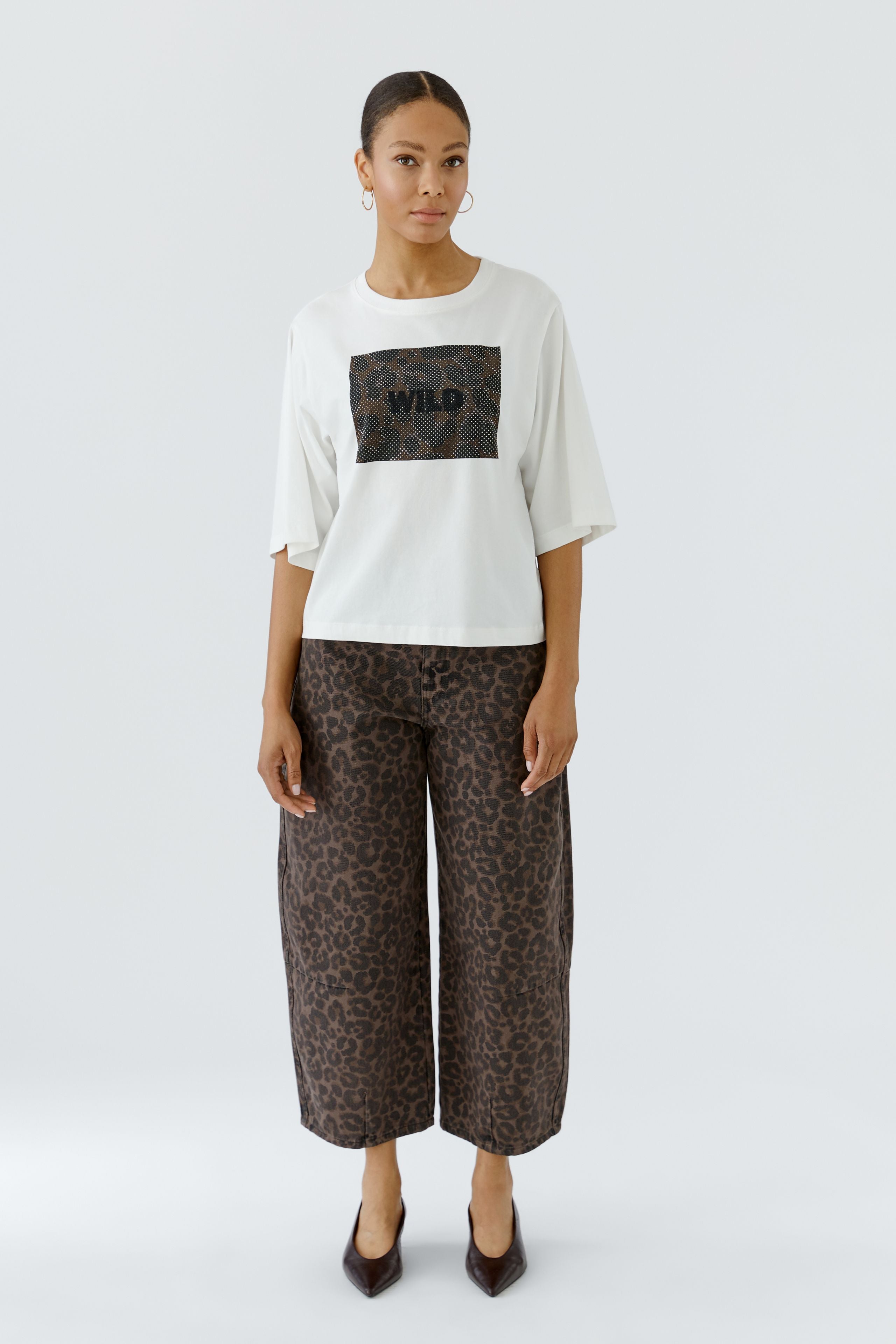 Wild Tshirt with Leopard Print Accents
