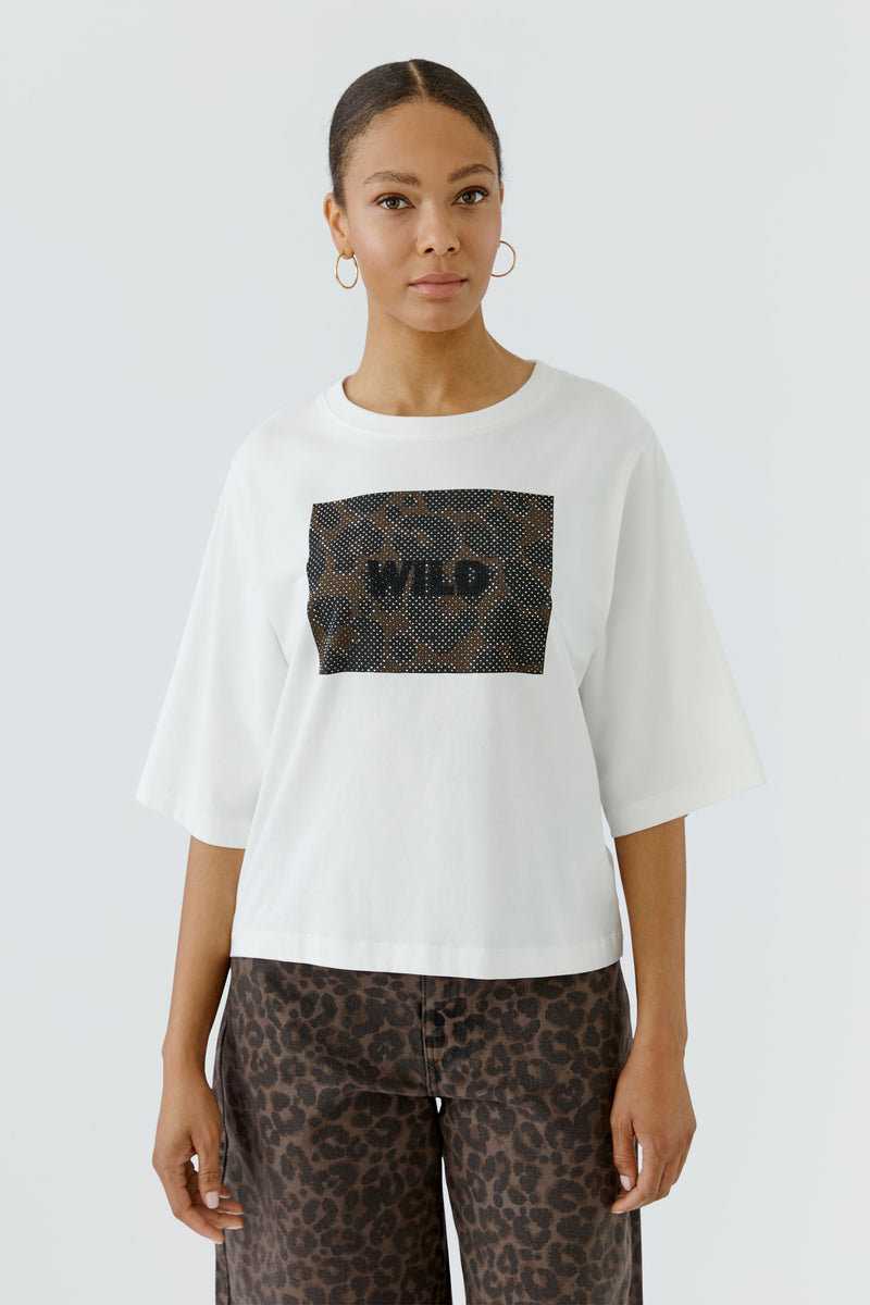 Wild Tshirt with Leopard Print Accents