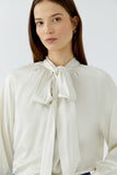 Satin Blouse in Ivory