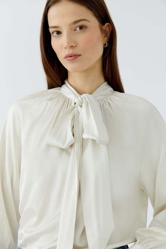 Satin Blouse in Ivory