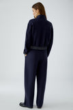 Navy Jacket with Denim Pocket