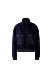 Navy Jacket with Denim Pocket