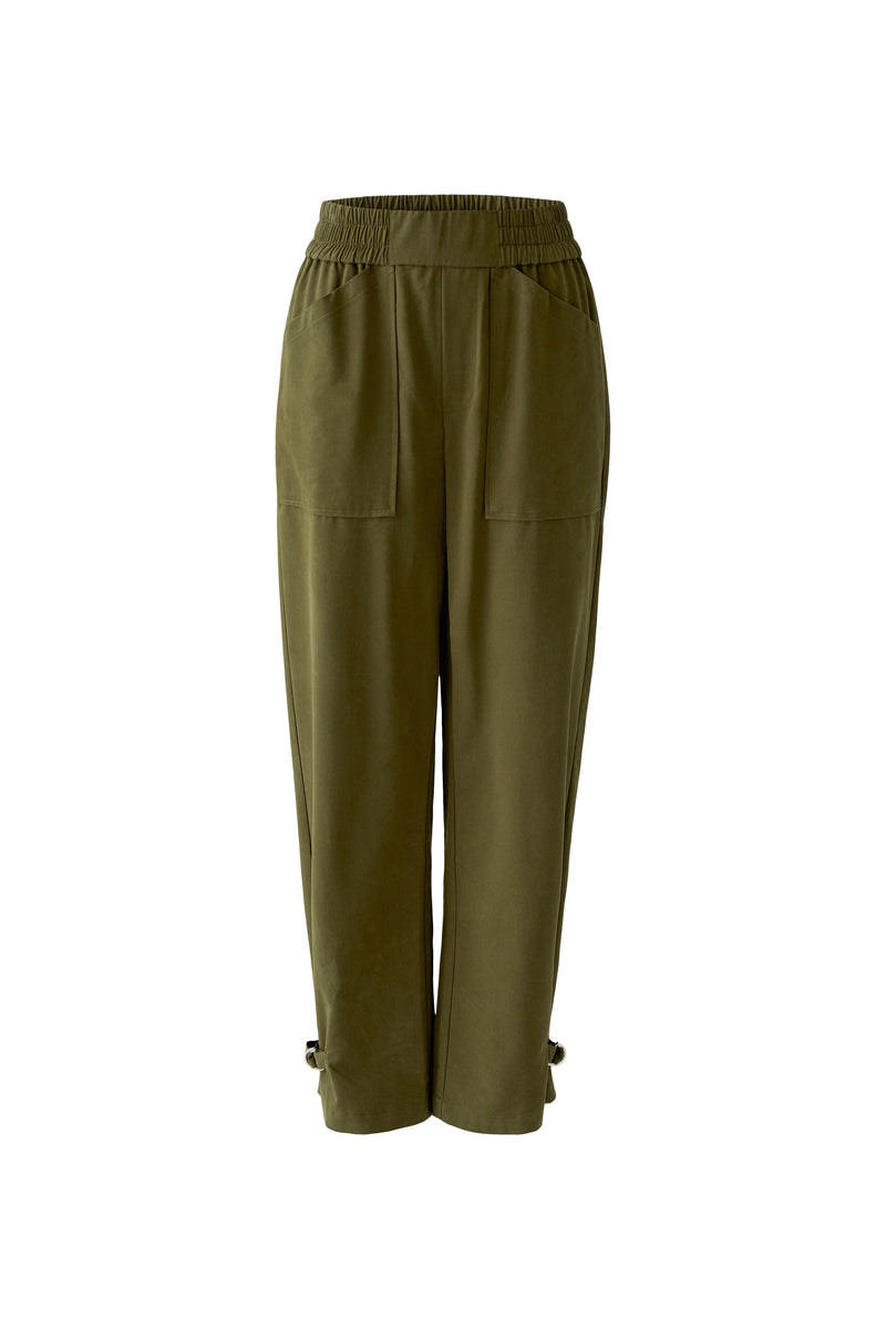 Green Trouser with Tie at Hem