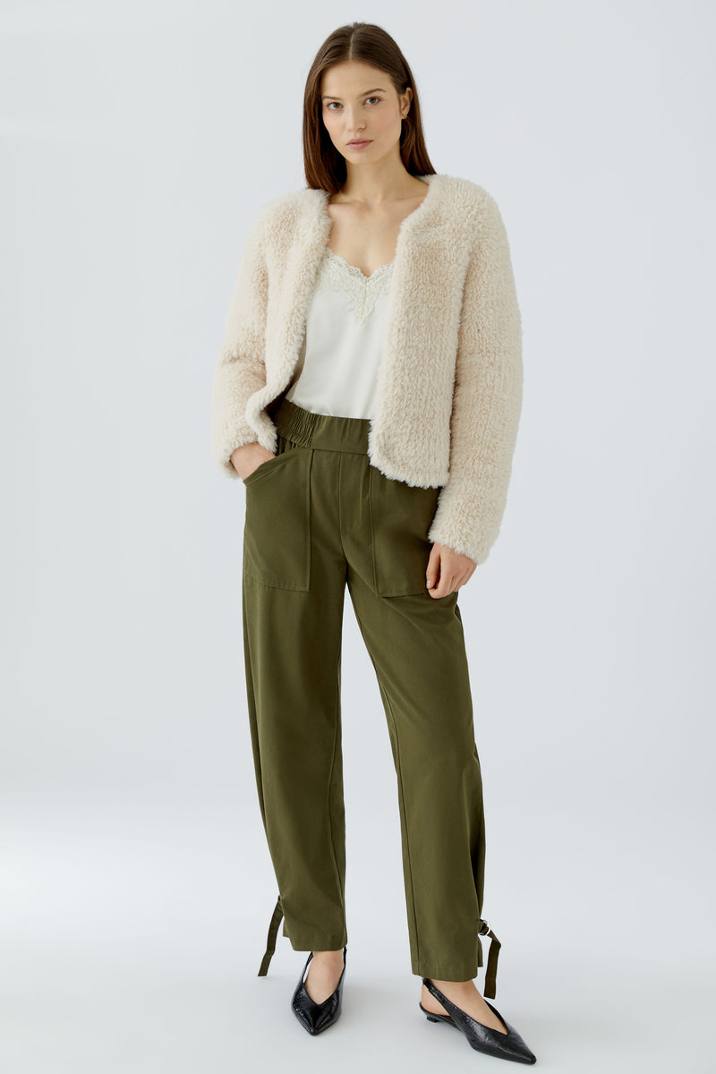 Green Trouser with Tie at Hem
