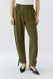 Green Trouser with Tie at Hem