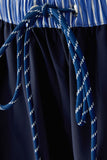 Navy Skirt with Striped Wasitband
