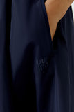 Navy Skirt with Striped Wasitband