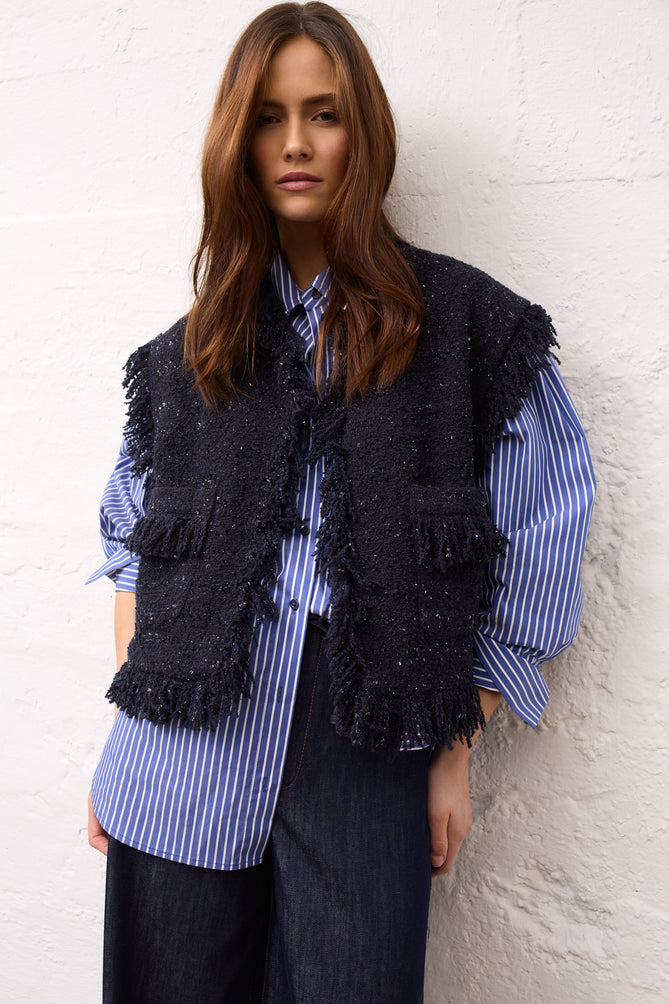 Navy boule Vest