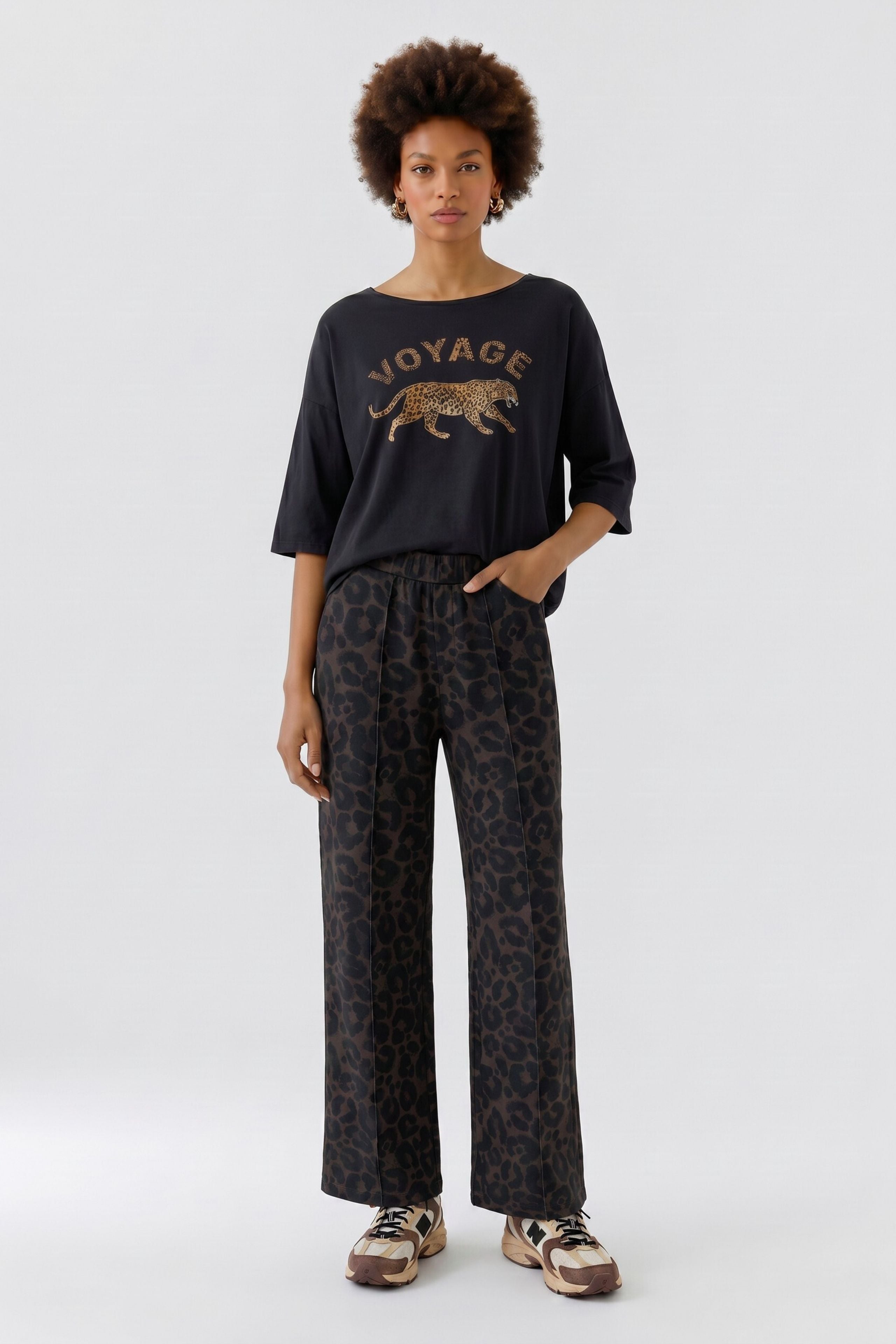Leopard Soft Scuba Zip Top