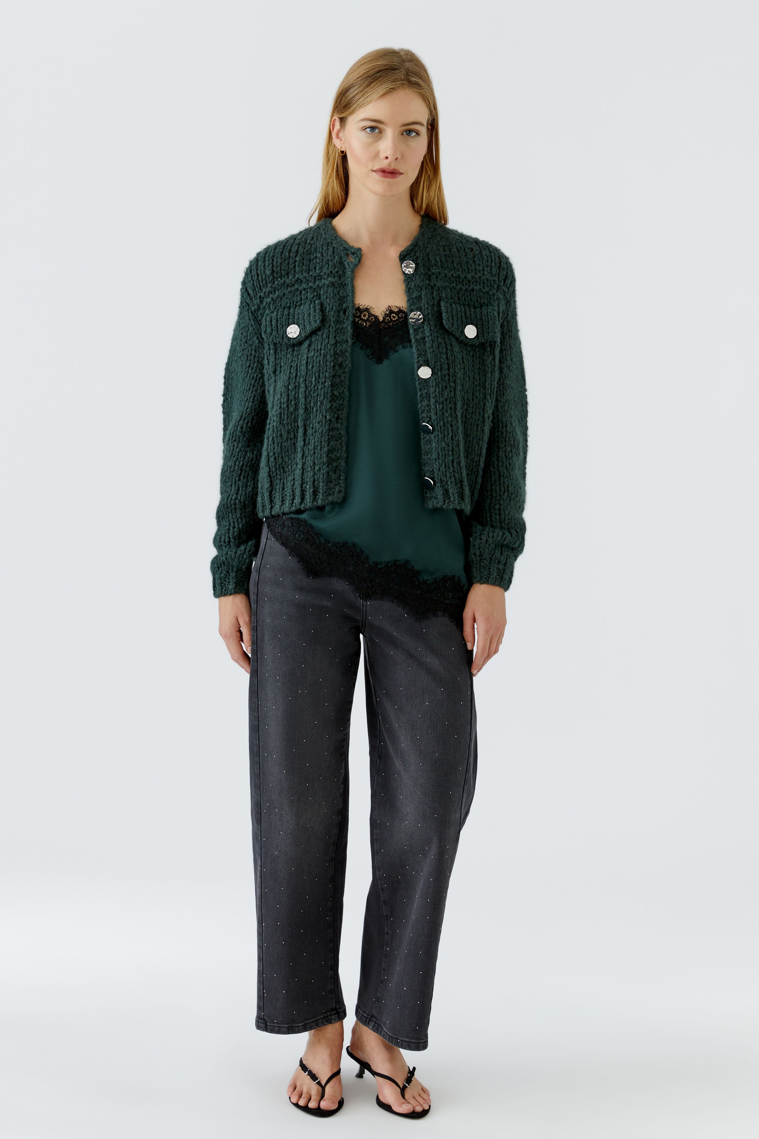 Cardigan in Forest Green