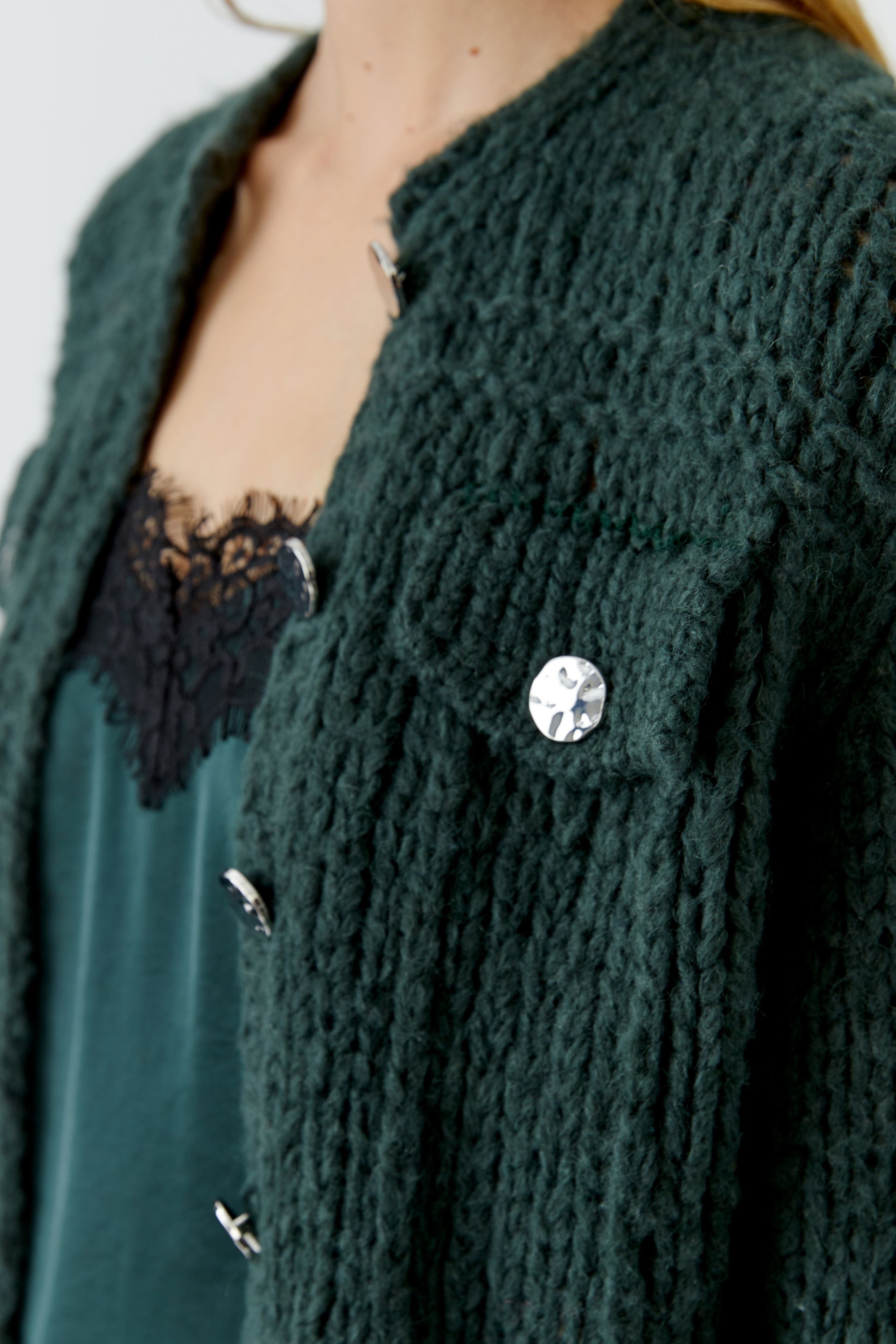 Cardigan in Forest Green