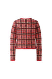 Cardigan in Cream pink burgundy