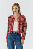 Cardigan in Cream pink burgundy