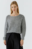 Grey Sweater with Sequin shoulders