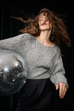 Grey Sweater with Sequin shoulders