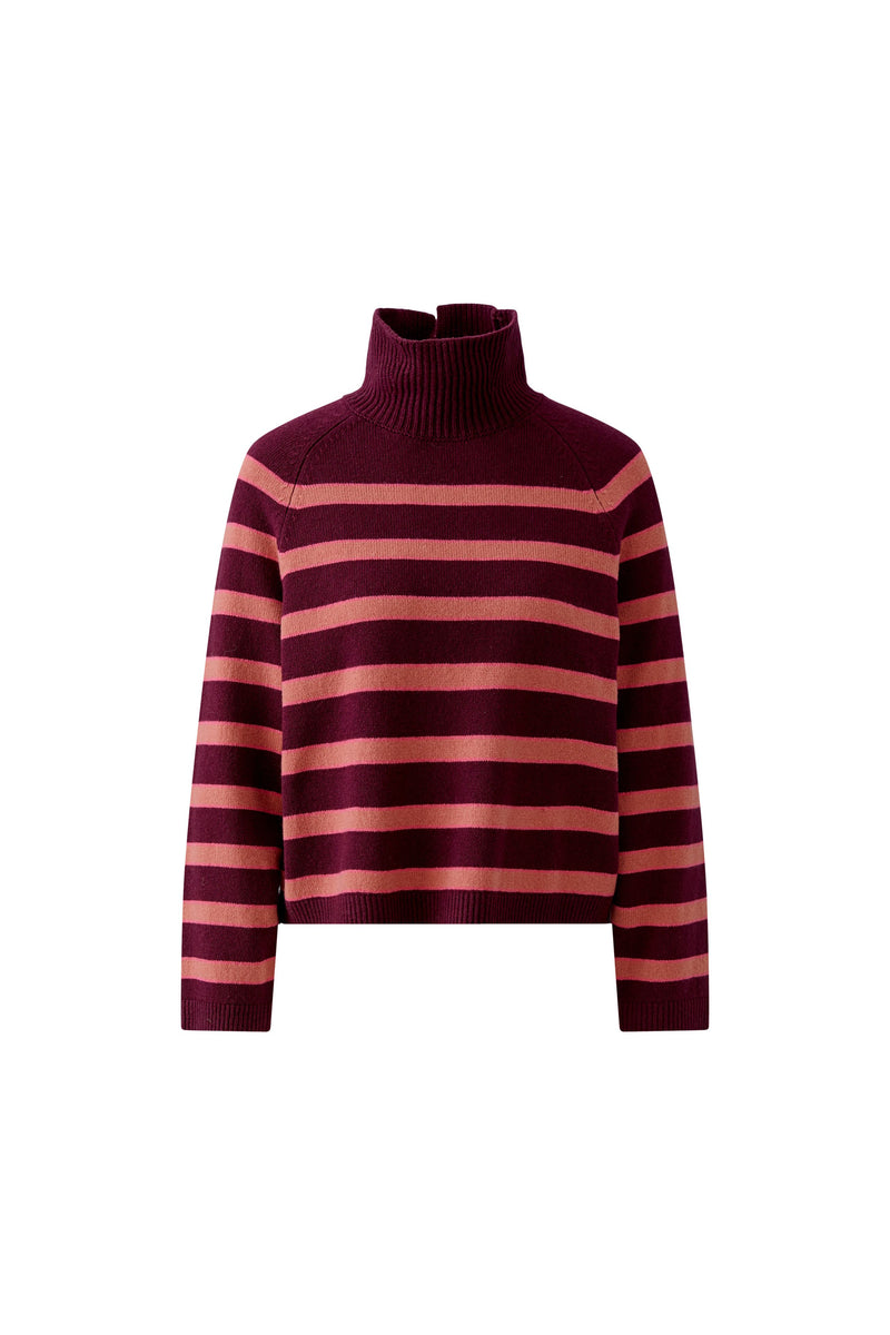 S|triped sweater in Bramble Berry and Pink