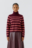 Striped sweater in Bramble Berry and Pink