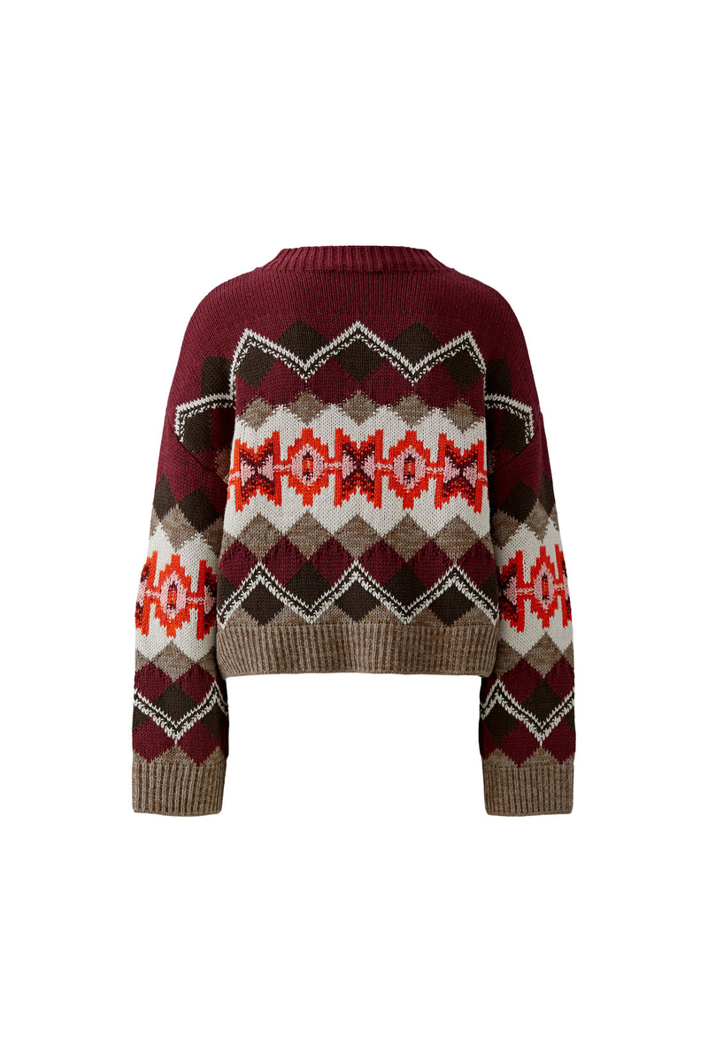 Taupe and Bramble Berry Sweater wth Pattern