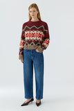 Taupe and Bramble Berry Sweater wth Pattern
