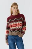 Taupe and Bramble Berry Sweater wth Pattern