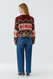 Taupe and Bramble Berry Sweater wth Pattern