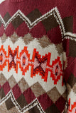 Taupe and Bramble Berry Sweater wth Pattern