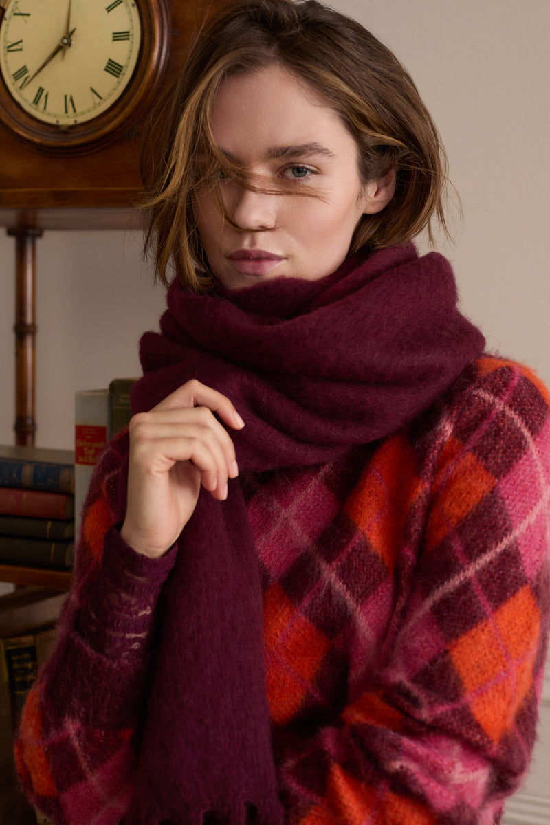 Bramble Berry Orange and Pink Diamond Sweater